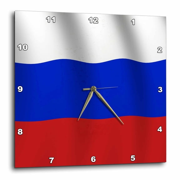 3dRose, Russia Flag, 10x10 Wall Clock