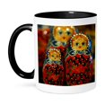 thumbnail image 1 of 3dRose, Russia, Matrushka (nesting) dolls, crafts - EU26 CMI0062 - Cindy Miller Hopkins, 15oz Two-Tone Black Mug, 1 of 3
