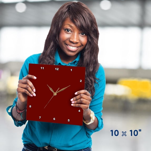 3dRose, Rust Red, 10x10 Wall Clock