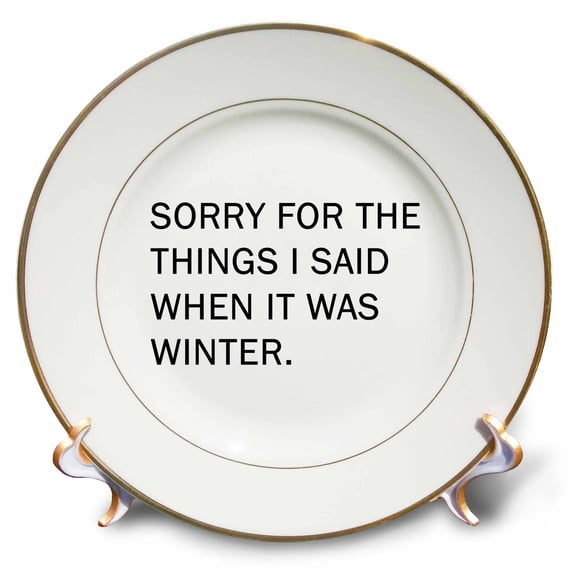 3dRose, SORRY FOR THE THINGS I SAID WHEN IT WAS WINTER, 8 inch Porcelain Plate