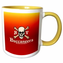 3drose, Sv Buccaneers on Red, 15oz Two-tone Yellow Mug