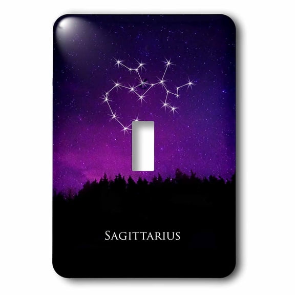 3dRose, Sagittarius Constellation Night Sky Astrology Symbol Zodiac Horoscope, single toggle switch