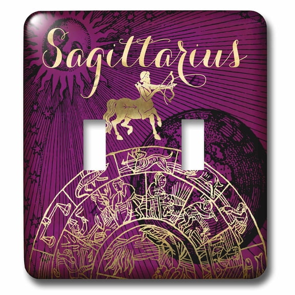 3dRose, Sagittarius Symbol Astrology Wheel Zodiac Sign Horoscope, double toggle switch