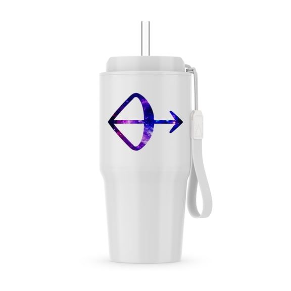 Sagittarius Bow And Arrow Horoscope Symbol - Purple Zodiac Star Sign, 20oz Tumbler