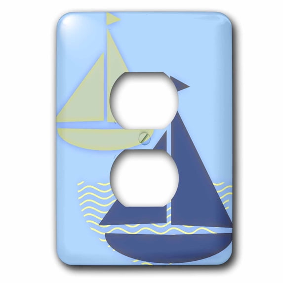 3dRose, Sail Away - Beach Art - Summer Fun, 2 plug outlet cover
