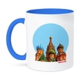 thumbnail image 1 of 3dRose, Saint Basils Cathedral of Moscow. Artistic collage, 15oz Two-Tone Blue Mug, 1 of 3