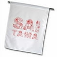 thumbnail image 1 of 3dRose, Saitama decorative text in two lines - red on white, 12 x 18 inch Garden Flag, 1 of 1