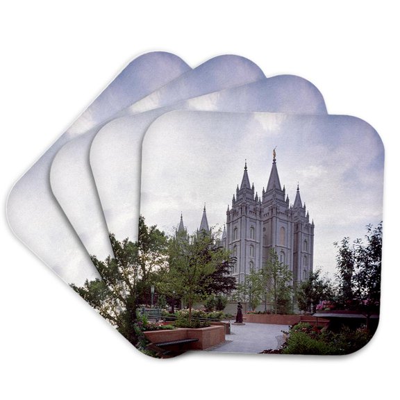 3dRose, Salt Lake Temple of The Church of Jesus Christ of Latter-day Saints, Set of 4 Coasters - Soft