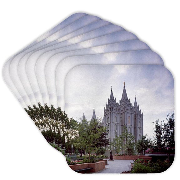 3dRose, Salt Lake Temple of The Church of Jesus Christ of Latter-day Saints, Set of 8 Coasters - Soft