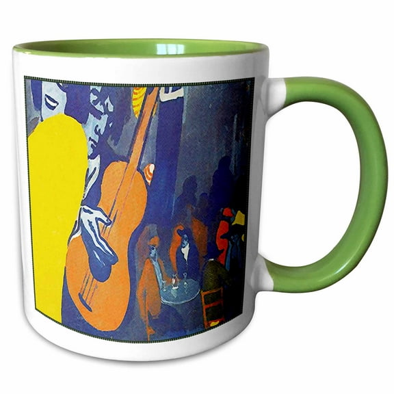 3drose, Salvador Dali Painting Scene in a Cabaret, 11oz Two-tone Green Mug