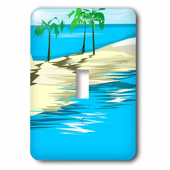 3dRose, Sandbar Palm Trees, single toggle switch