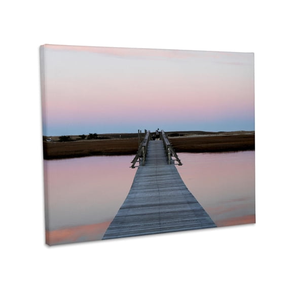 3dRose, Sandwich Boardwalk, Cape Cod, Massachusetts, USA, Museum Grade Canvas Wrap 14x11