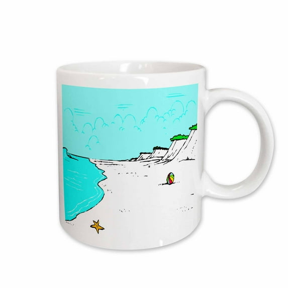 3drose, Sandy Beach, 11oz Mug