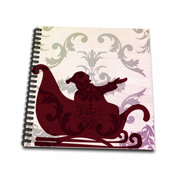 3dRose, Santa in Sleigh Silhouette in Red, Mini Notepad 4 x 4 inch