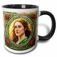 thumbnail image 1 of 3drose, Santes Dwynwen the Patron Saint of Lovers, 15oz Two-tone Black Mug, 1 of 6