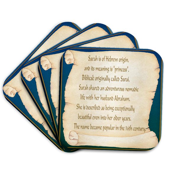 3dRose, Sarah The Meaning, Set of 4 Coasters - Soft