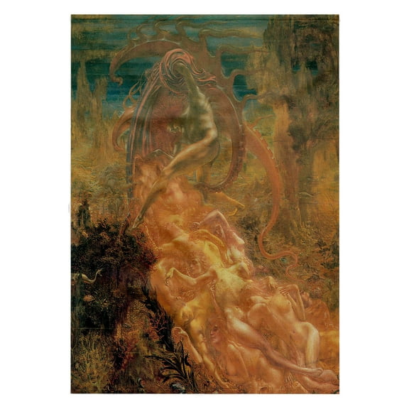 3dRose, Satans Treasures by Jean Delville, 22x30 Bath Hand Pool Towel