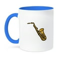 thumbnail image 1 of 3dRose, saxophone abstract detailed, 11oz Two-Tone Blue Mug, 1 of 7