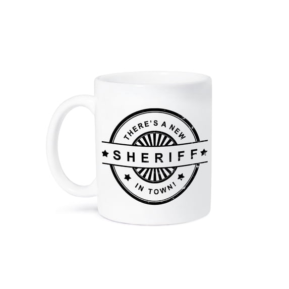 3dRose, Saying - Theres A New Sherriff In Town - Black, 15oz Mug