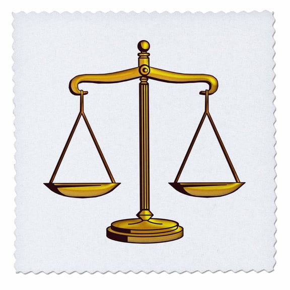 3dRose, Scale of Justice Symbol (gold), 10x10 inch quilt square