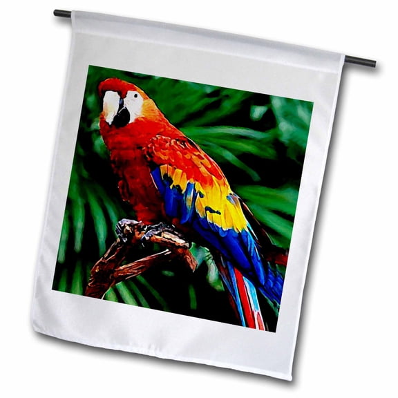 3dRose, Scarlet Macaw, 18 x 27 inch Garden Flag