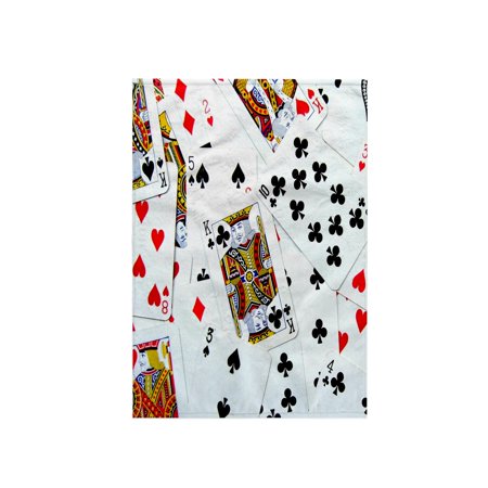 3dRose, Scattered playing cards photo - for card game players eg poker bridge games casino las vegas night, 15x22 Hand Towel