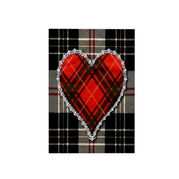 3dRose, Scottish Plaid Tartan Heart with White Edging, 15x22 Hand Towel