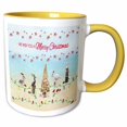 thumbnail image 1 of 3drose, Sea Birds Wish You a Merry Christmas, Beach Theme, 11oz Two-tone Yellow Mug, 1 of 6