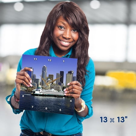 3dRose, Seattle Ferry, 13x13 Wall Clock