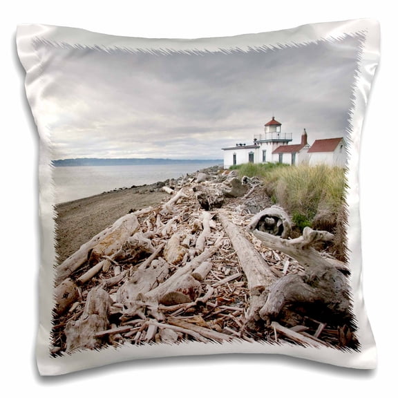 3dRose, Seattle, Washington, The Discovery Park Lighthouse - US48 MWR0029 - Micah Wright, 16x16 inch Pillow Case