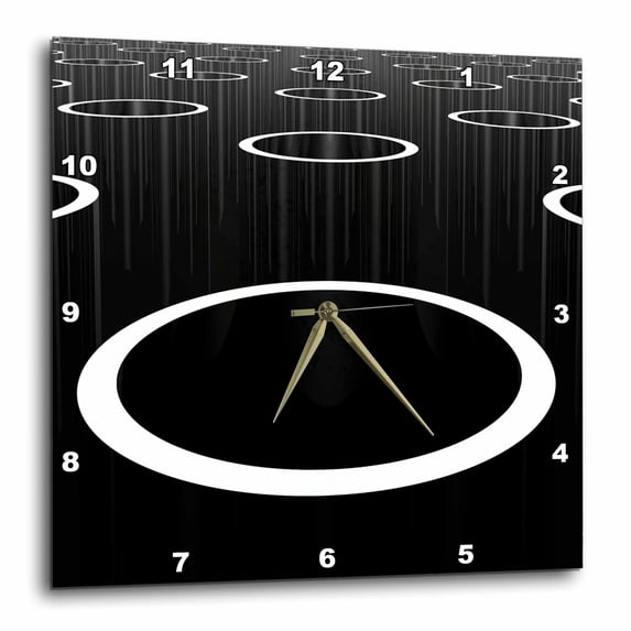 3dRose, Sequence of Cylinders cylinders stacked in sequence into infinity with light reflection, 10x10 Wall Clock