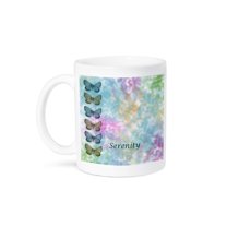 3dRose, Serenity Butterflies Pastel Inspirational Art, 11oz Mug