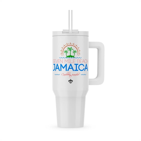 Seven Mile Beach, Jamaica Caribbean Paradise Text, Decorative Images, 30oz Tumbler