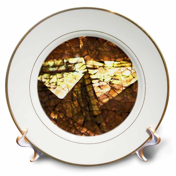 3dRose, Shades Of Yellow and Copper, 8 inch Porcelain Plate