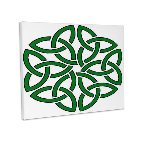 3dRose, Shamrock Celtic Art Knotwork Design, Museum Grade Canvas Wrap 10x8