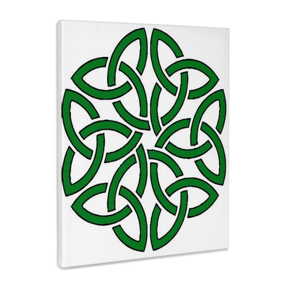 3dRose, Shamrock Celtic Art Knotwork Design, Museum Grade Canvas Wrap 11x14