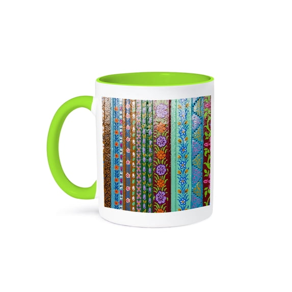 3dRose, Shamwari, Srinagar, Jammu and Kashmir, India. Khanqah-e-Moula mosque., 11oz Two-Tone Green Mug