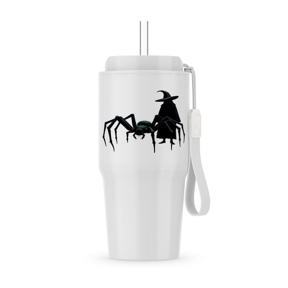 Shape Changing Creepy Spider Witches Hallowwen Art On White, 20oz Tumbler