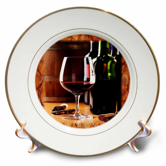 3dRose, Share Some Wine With Me, 8 inch Porcelain Plate