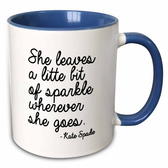 3drose, She Leaves a Little Bit of Sparkle Wherever She Goes Kate Spade, 11oz Two-tone Blue Mug