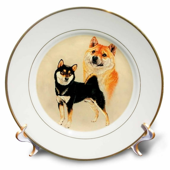 3dRose, Shiba Inu, 8 inch Porcelain Plate