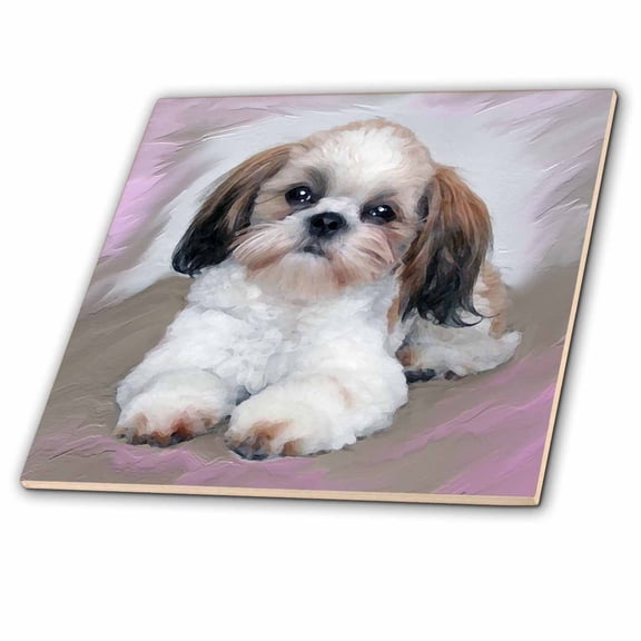 3dRose, Shih Tzu puppy, 4 Inch Ceramic Tile