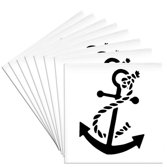 3dRose, Ships Anchor, Set of 8 Ceramic Tile Coasters