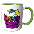 thumbnail image 1 of 3drose, Shooting Star Rainbow Awesome 1st Grade Teacher, 15oz Two-tone Green Mug, 1 of 6