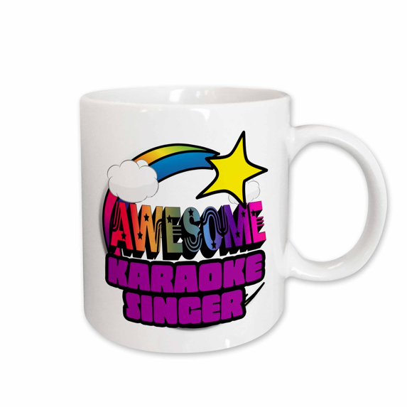 3drose, Shooting Star Rainbow Awesome Karaoke Singer, 11oz Mug