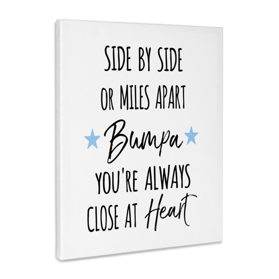 3dRose, Side by Side or Miles Apart Bumpa You are always close at Heart Love, Museum Grade Canvas Wrap 11x14