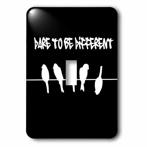3dRose, Silhouette of black birds on wire - Fun Dare to be different humor - cool graffiti, single toggle switch