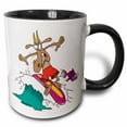 thumbnail image 1 of 3drose, Silly Billy Goat Surfing Surfer Cartoon, 11oz Two-tone Black Mug, 1 of 6