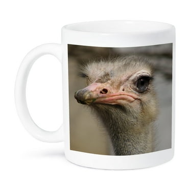 3dRose, Silly Cute Ostrich Face Nature Animal Photo, 11oz Mug