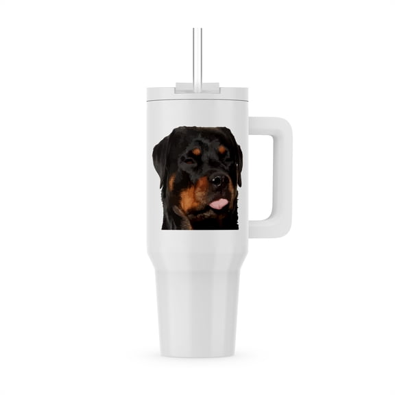 Silly Funny Face Rottweiler With Tongue Out, 40oz Tumbler